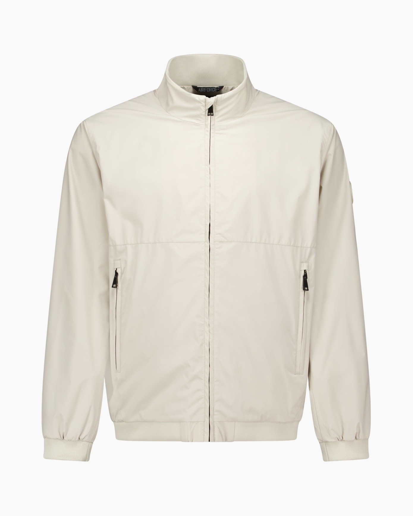 jacket, windbreaker, beige, zipper, pockets