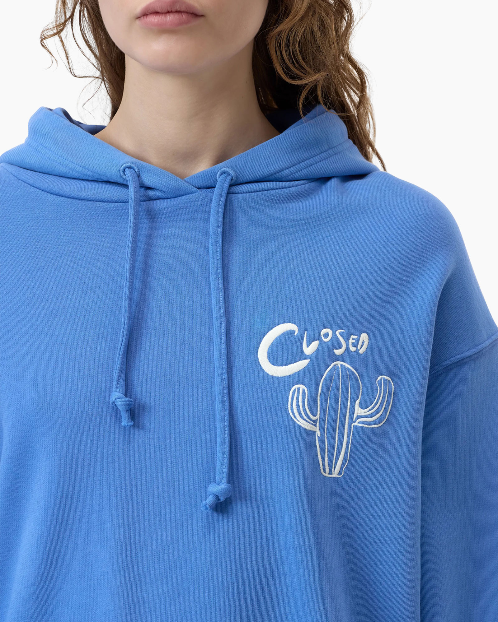 Hoodie Embroidered Hoodie Blauw