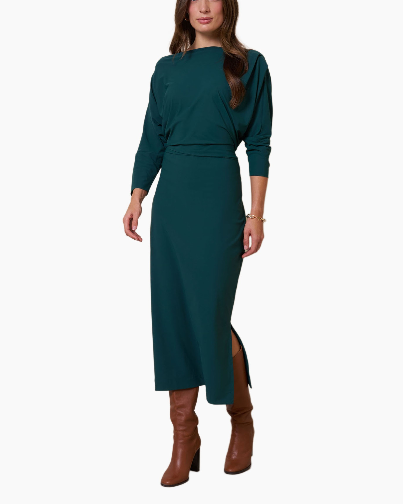 Jurk Ineke Ls Dress midden groen