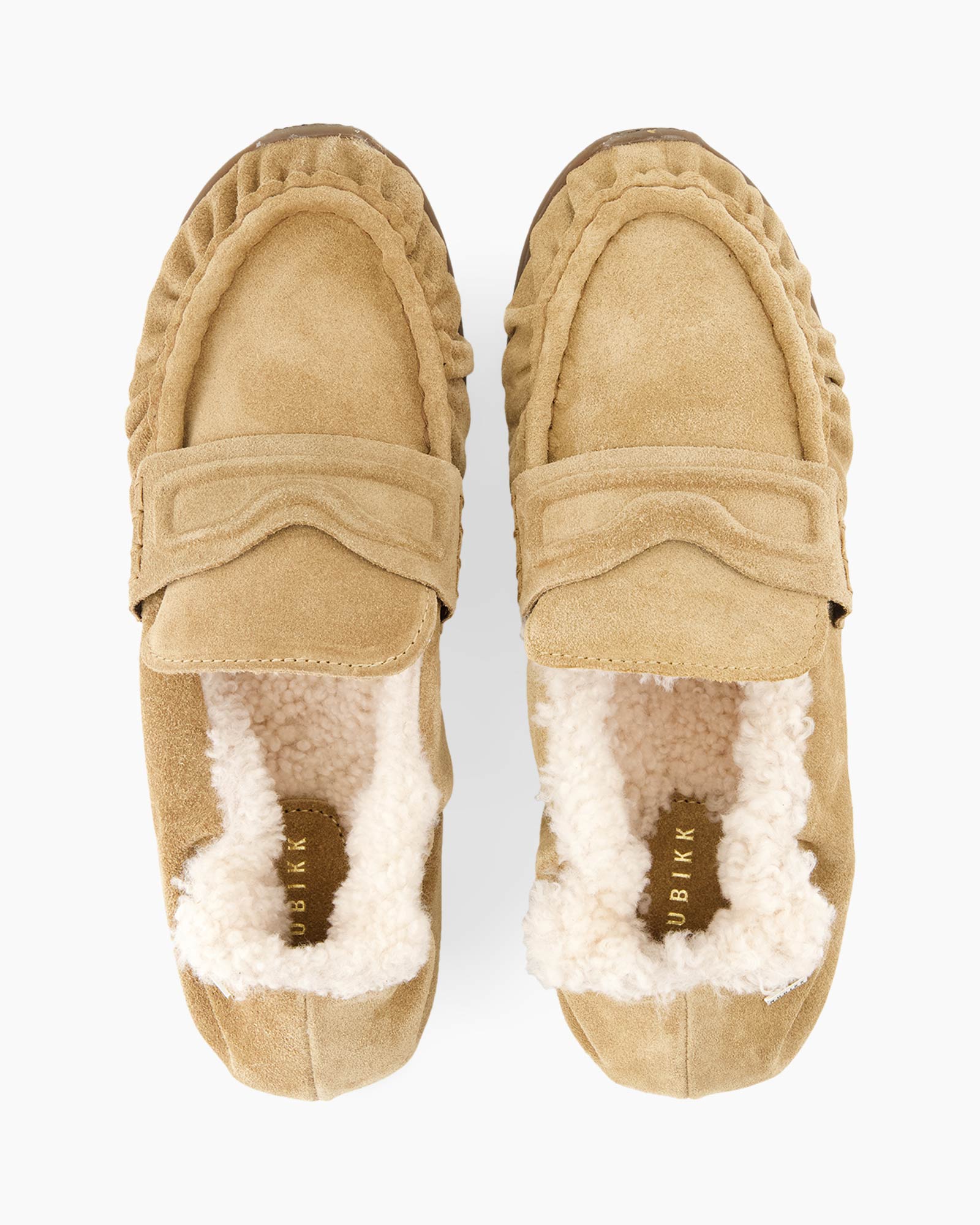 moccassin, slippers, tan, suede, shearling
