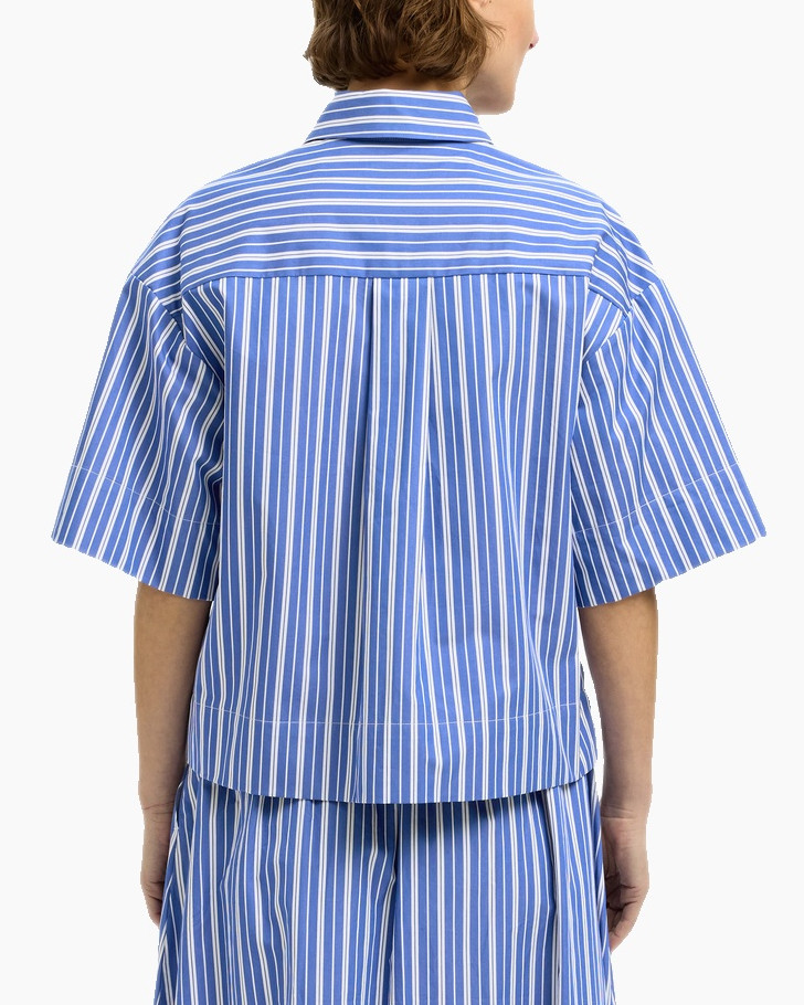 T-shirt Fia 2/4 Cropped Striped Shirt B Blauw