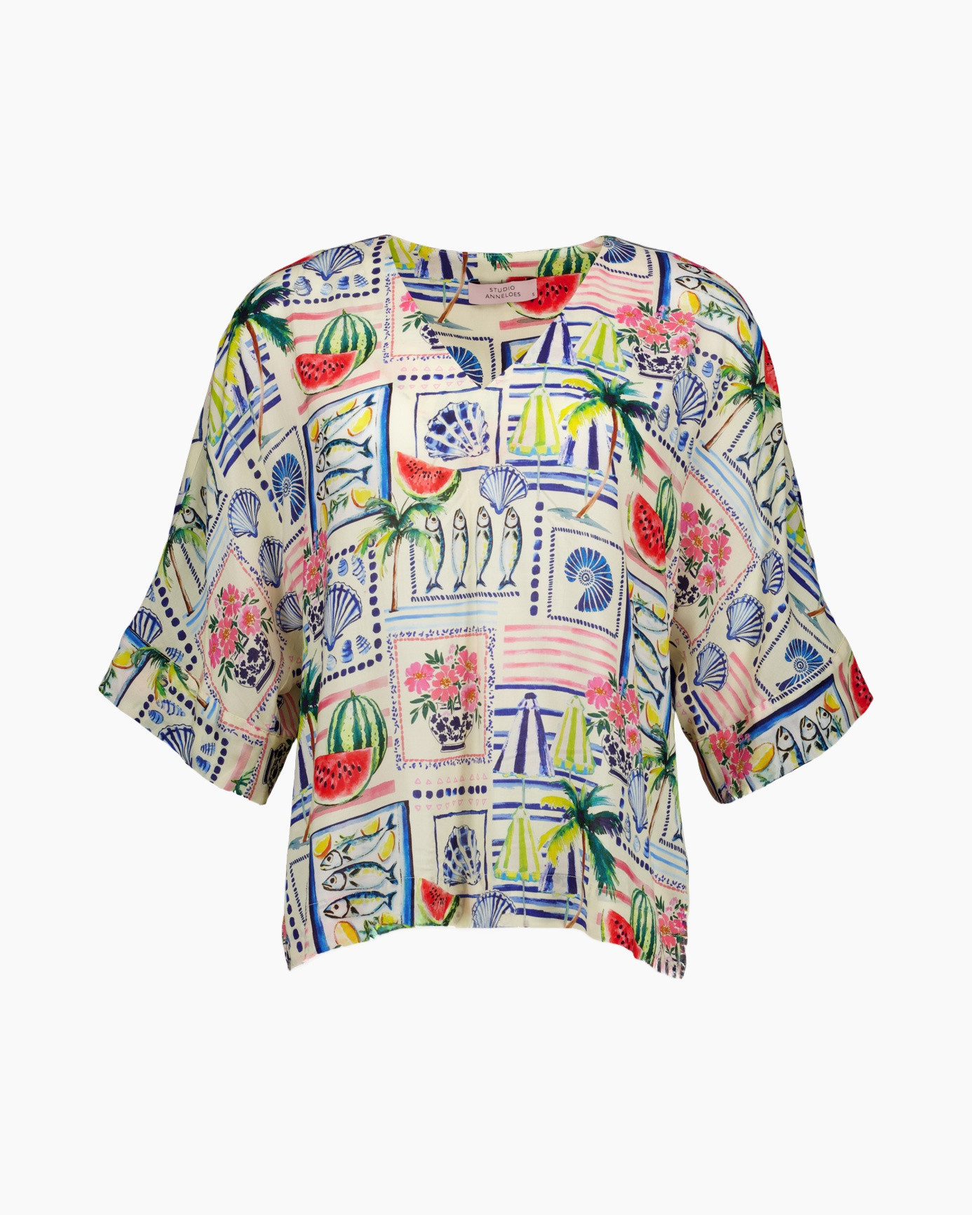 tunic, blouse, short sleeve, print, summer
