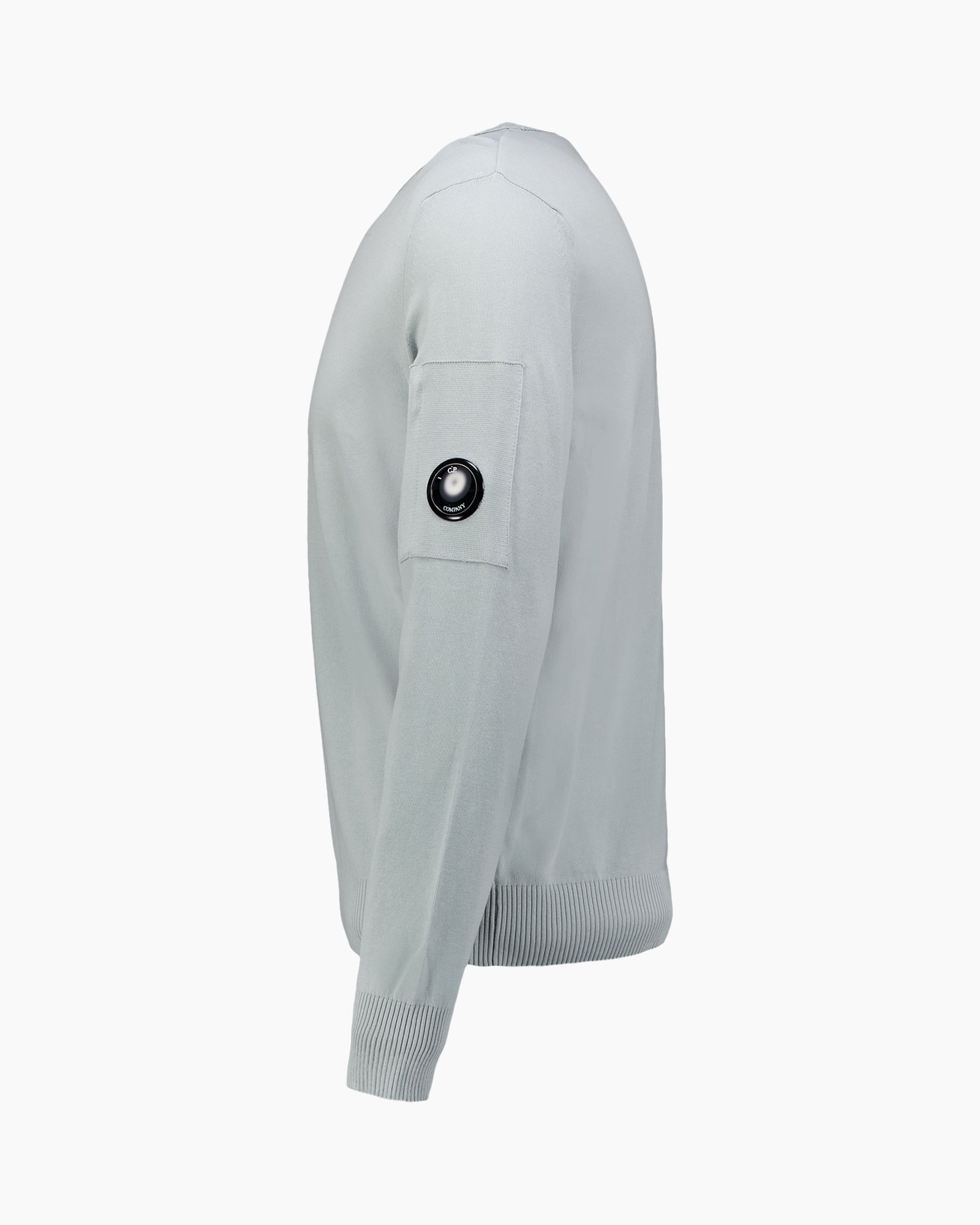 Pullover Cotton Crepe Crewneck Goggle Licht Grijs