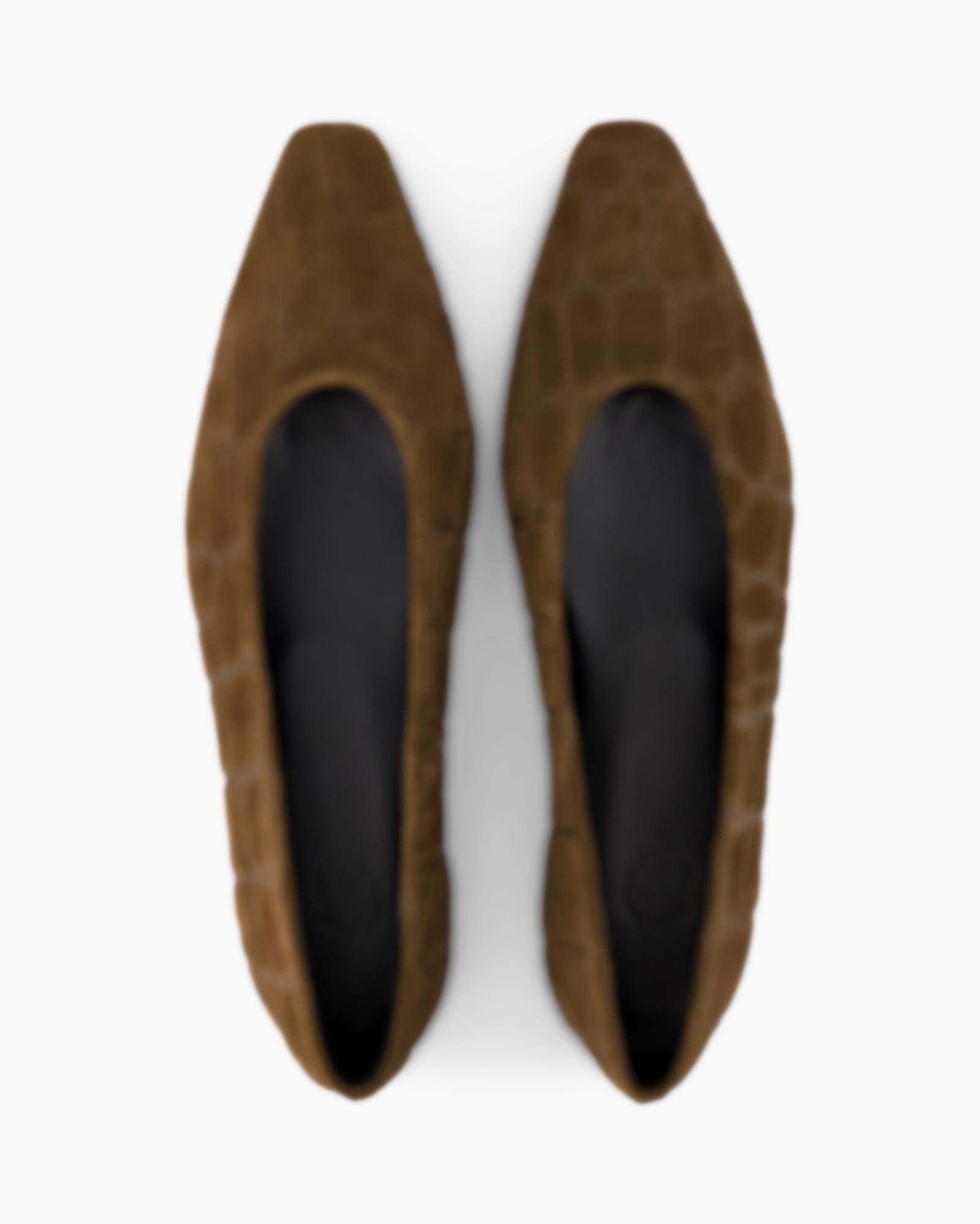 bruin, slip-ons, schoenen, plat, suede