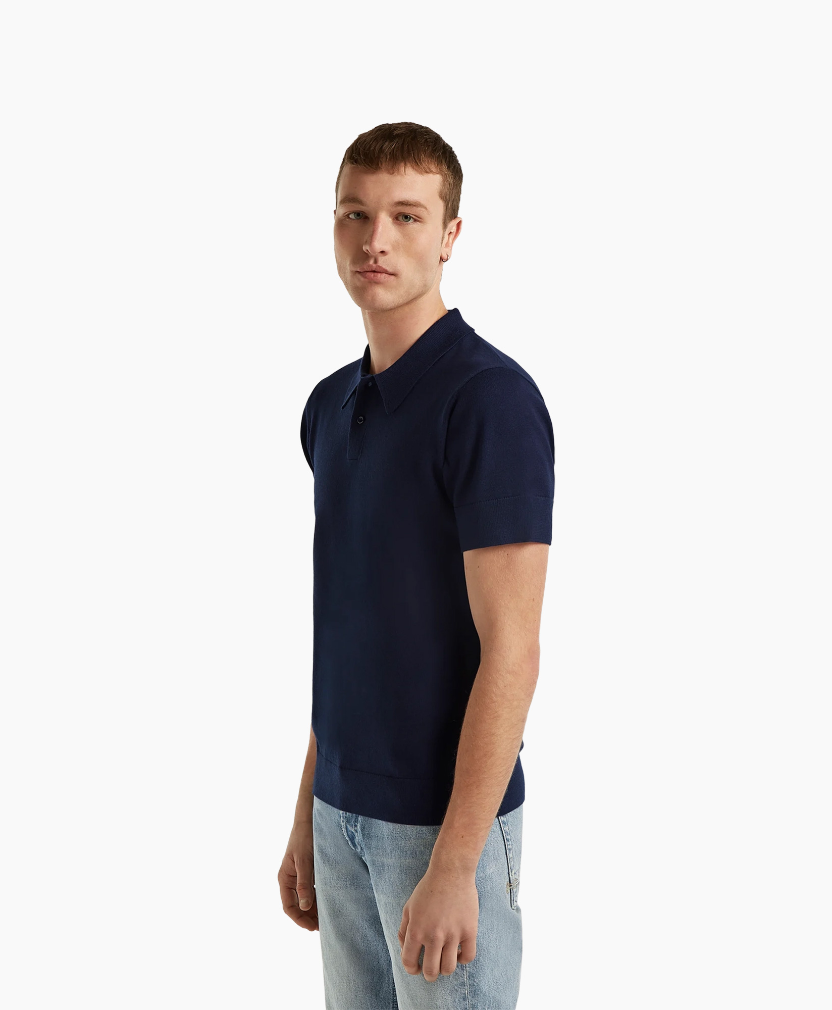 Pullover Eaton Knitted Polo Ssb Blauw