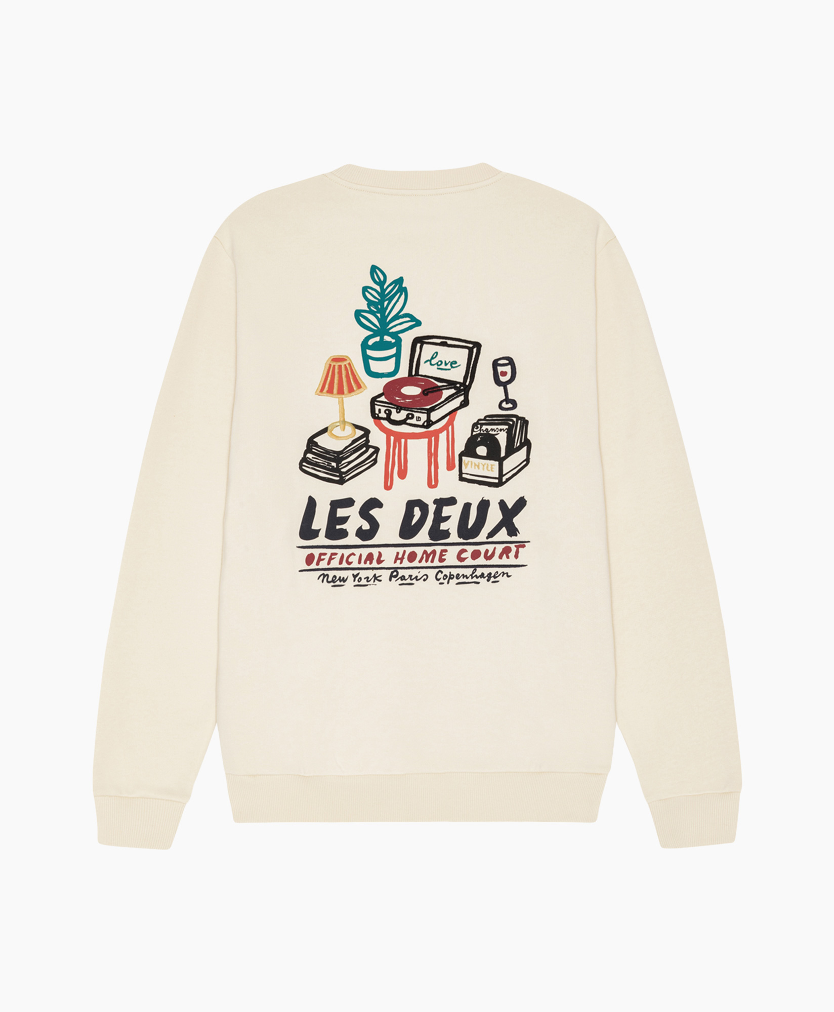 sweatshirt, crewneck, beige, lange mouwen, logo-graphics