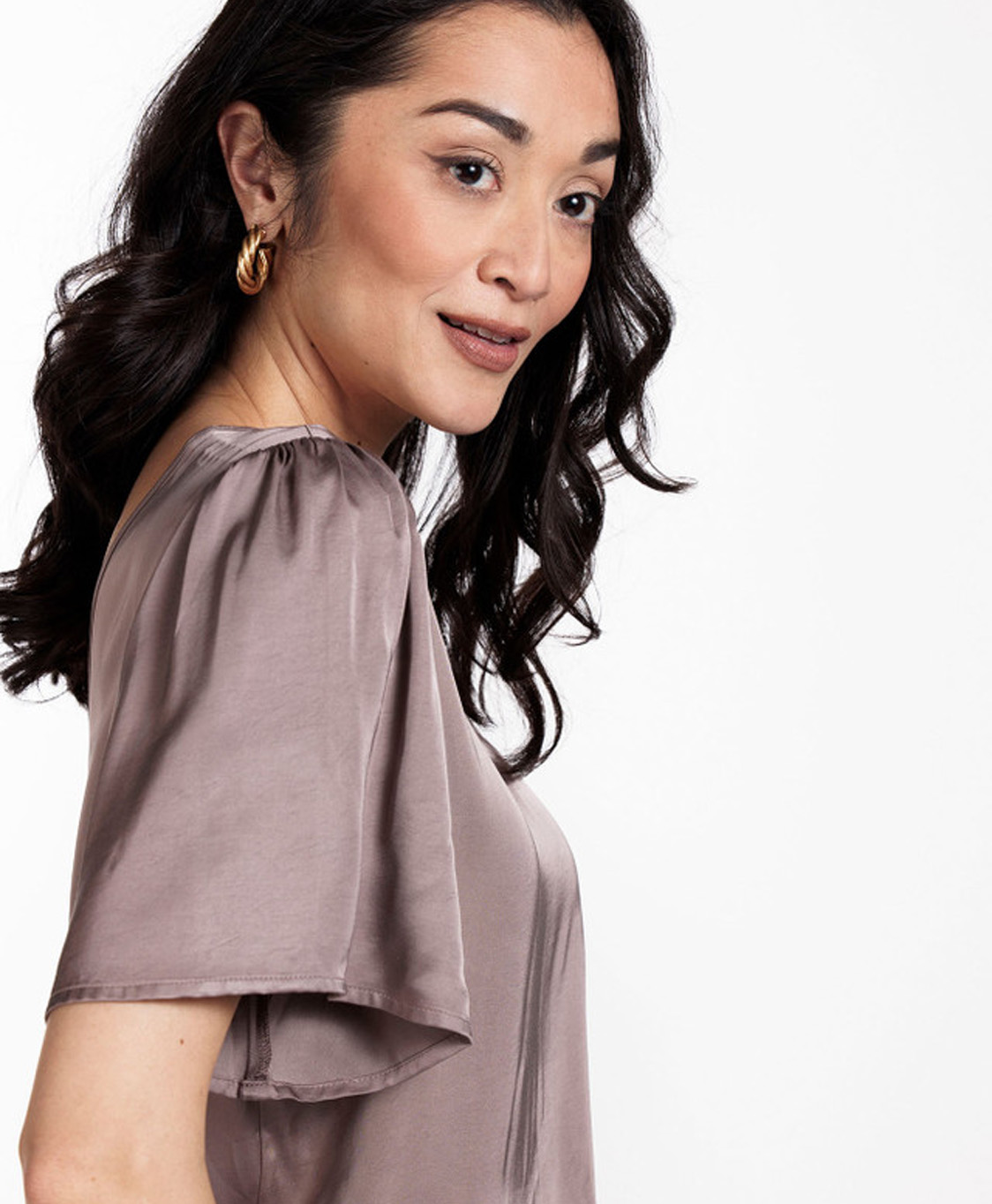 Studio Anneloes Top & T-shirt Gwenny 2way Satin Ecru