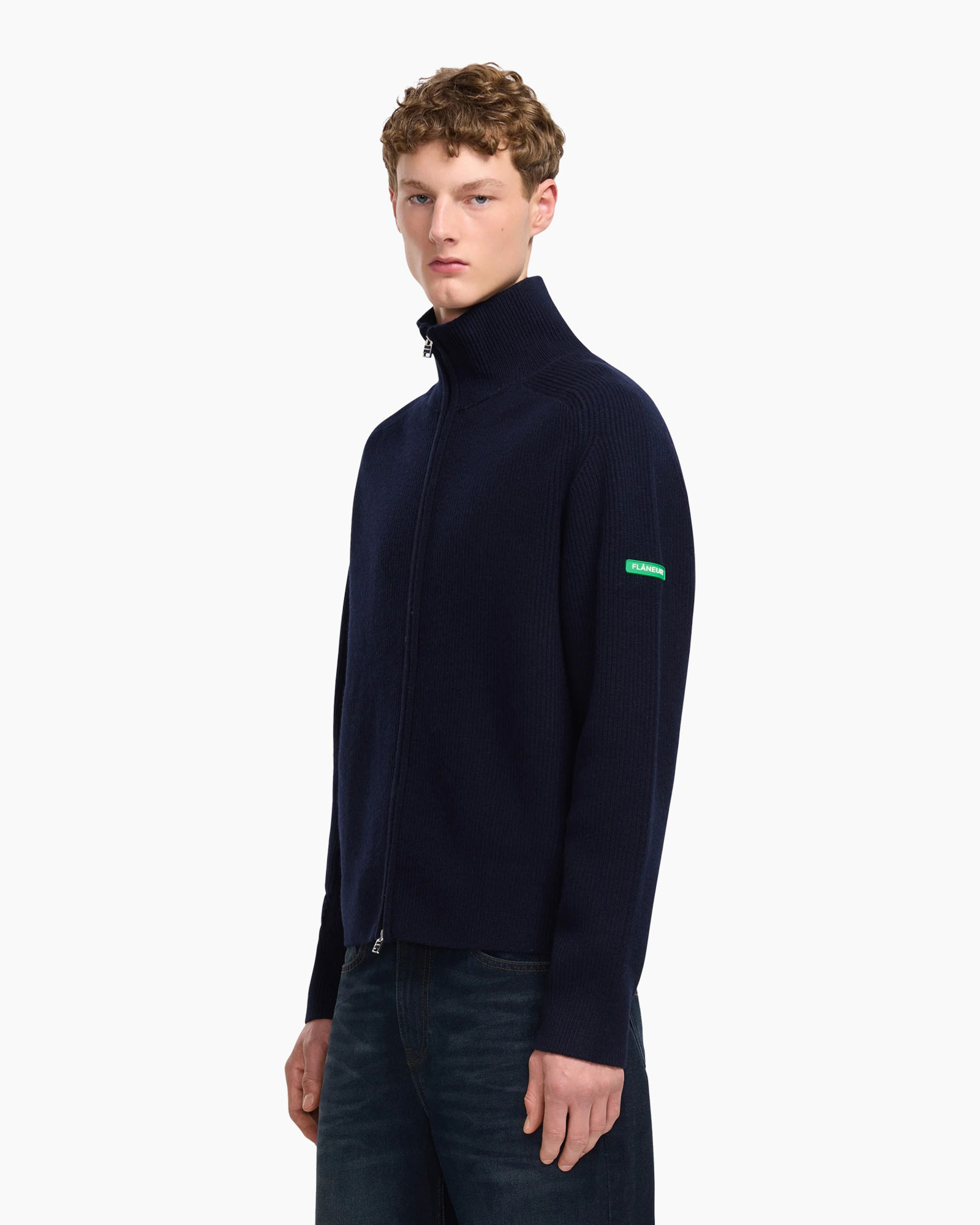 rits, navy trui, knoopploeg?, volle rits trui, gebreide jas