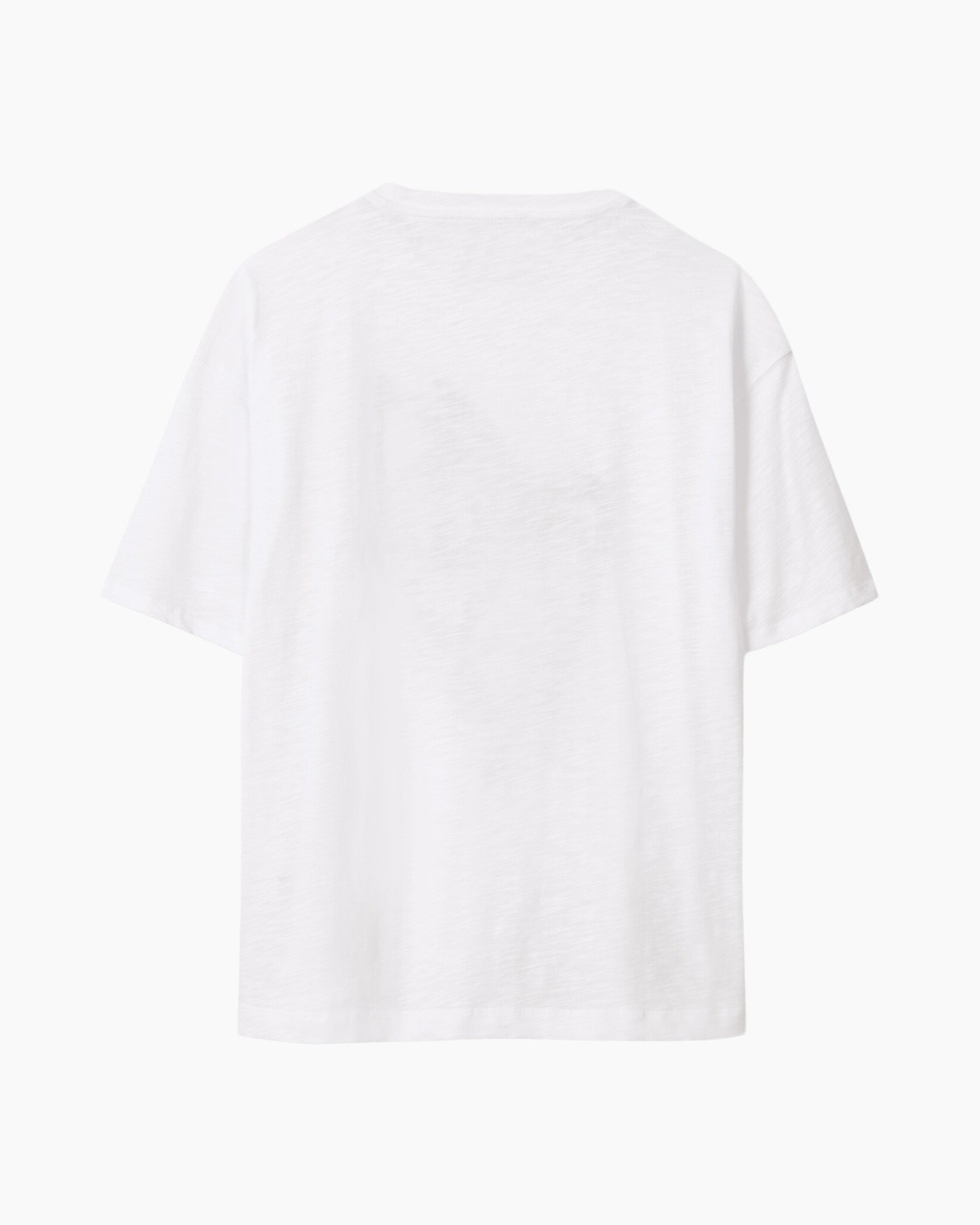 t-shirt, wit, korte mouw, katoen, effen