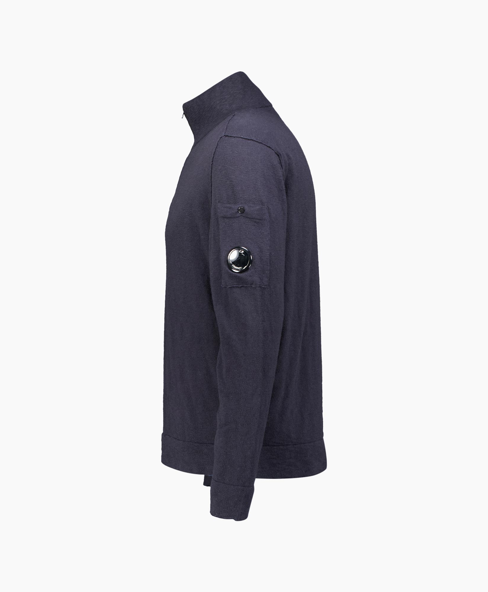 Gebreide Trui Lens Knit Half Zip Donker Blauw