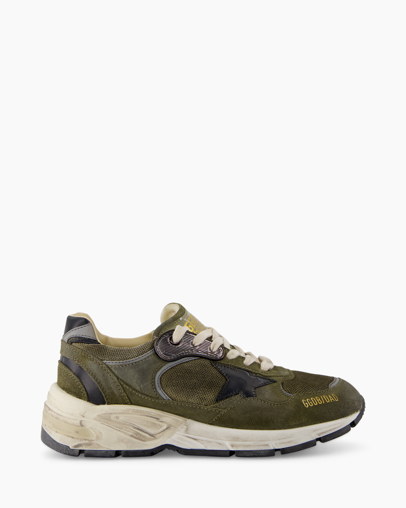 sneaker, athletic, groen, mesh, veterklaar