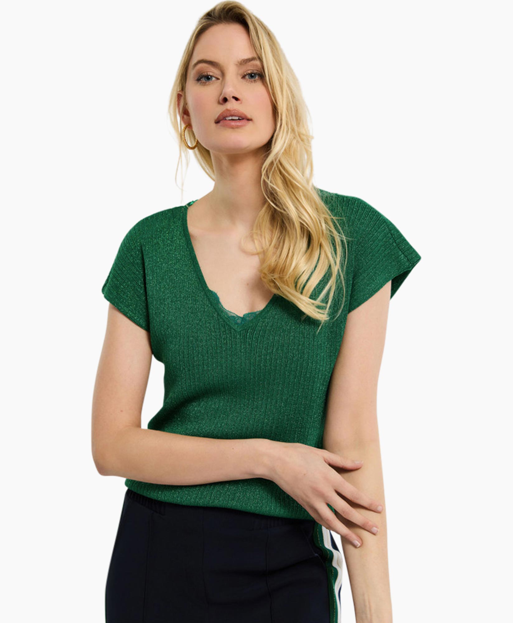 Studio Anneloes Pullover Tanya Lurex Pullover Groen