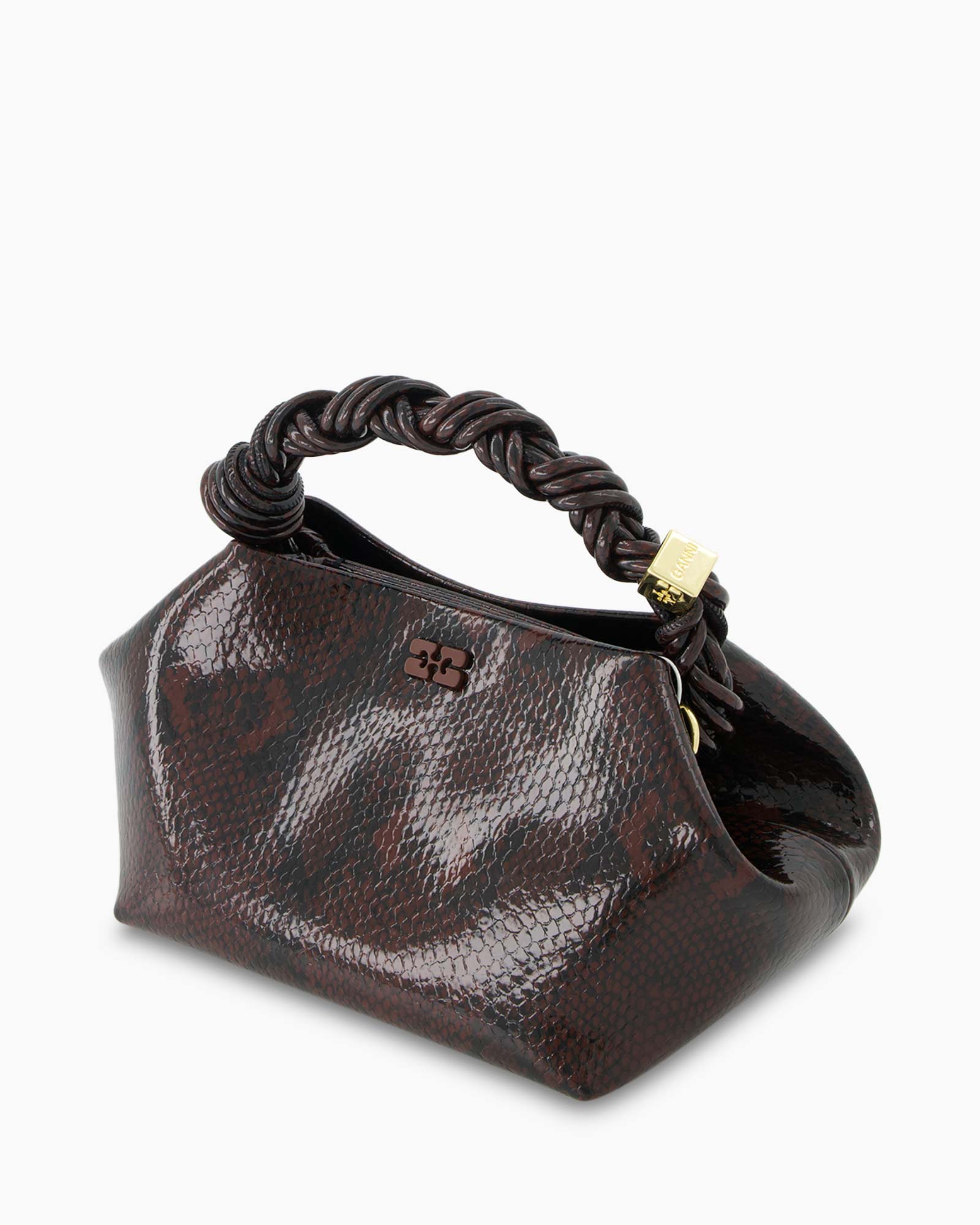 Crossbody Tas Ganni Bou Small Snake Bordeaux