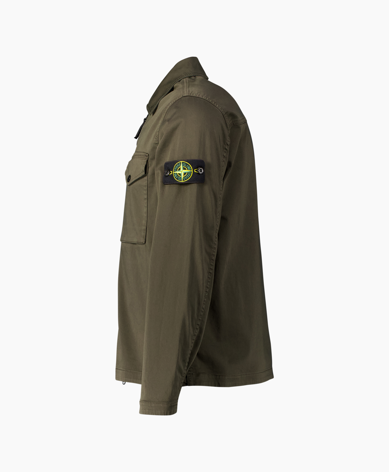 militaire jas, olijf groen, patchlogo, inliggende zak, lange mouwen