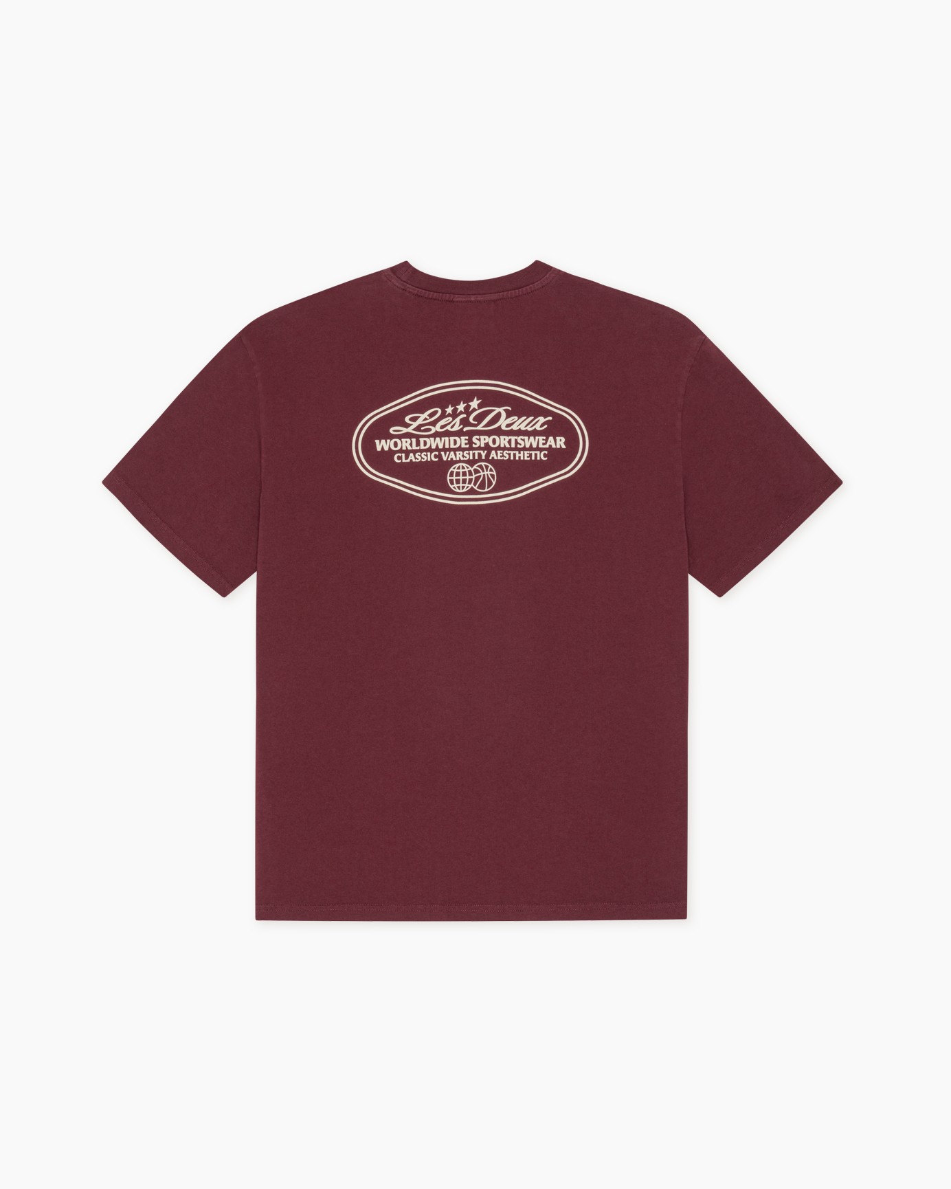t-shirt, korte mouwen, cirkellogo, fijn gekleurd, maroon