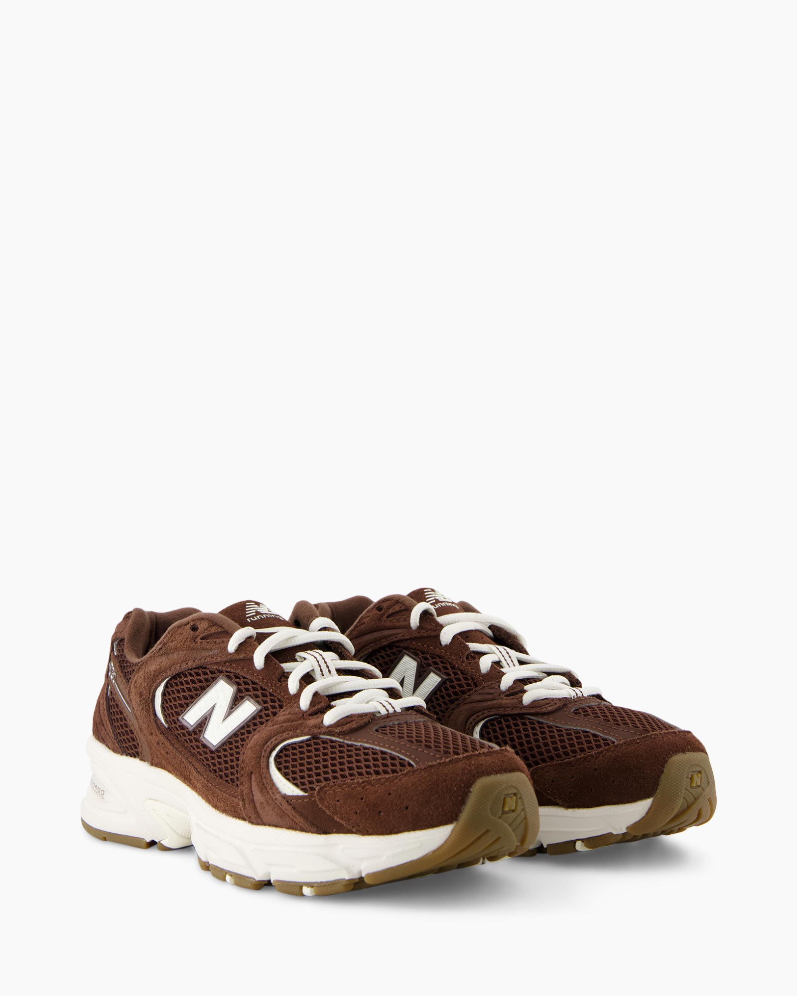 sneaker, bruin, mesh, witte zool, mode schoen