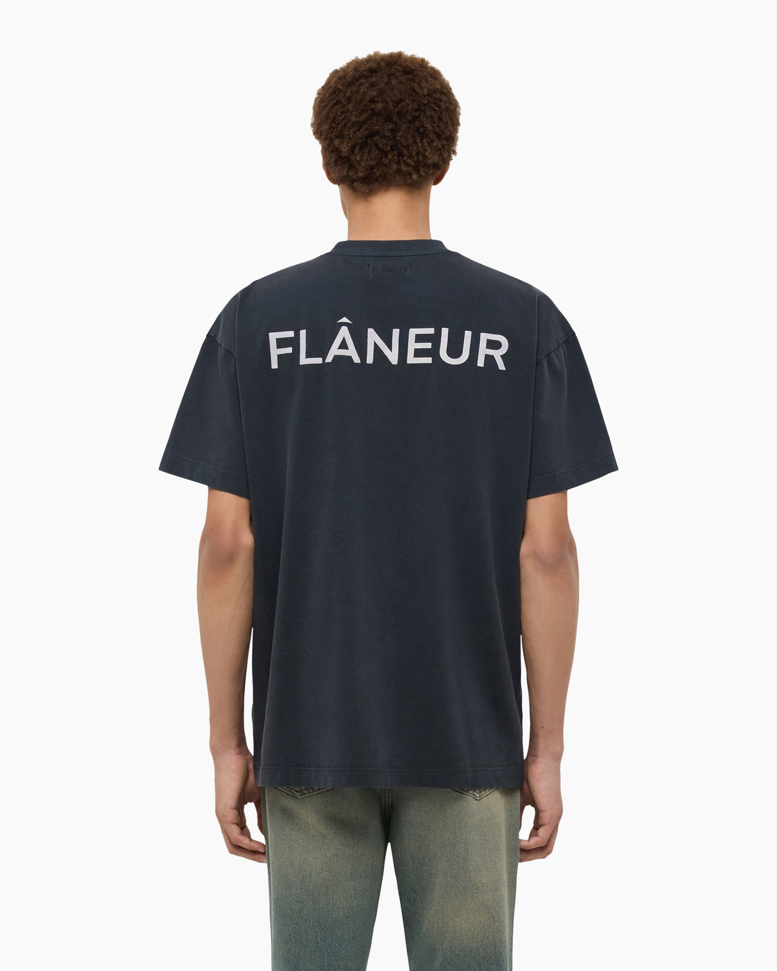T-shirt Korte Mouw Double Logo Washed Zwart