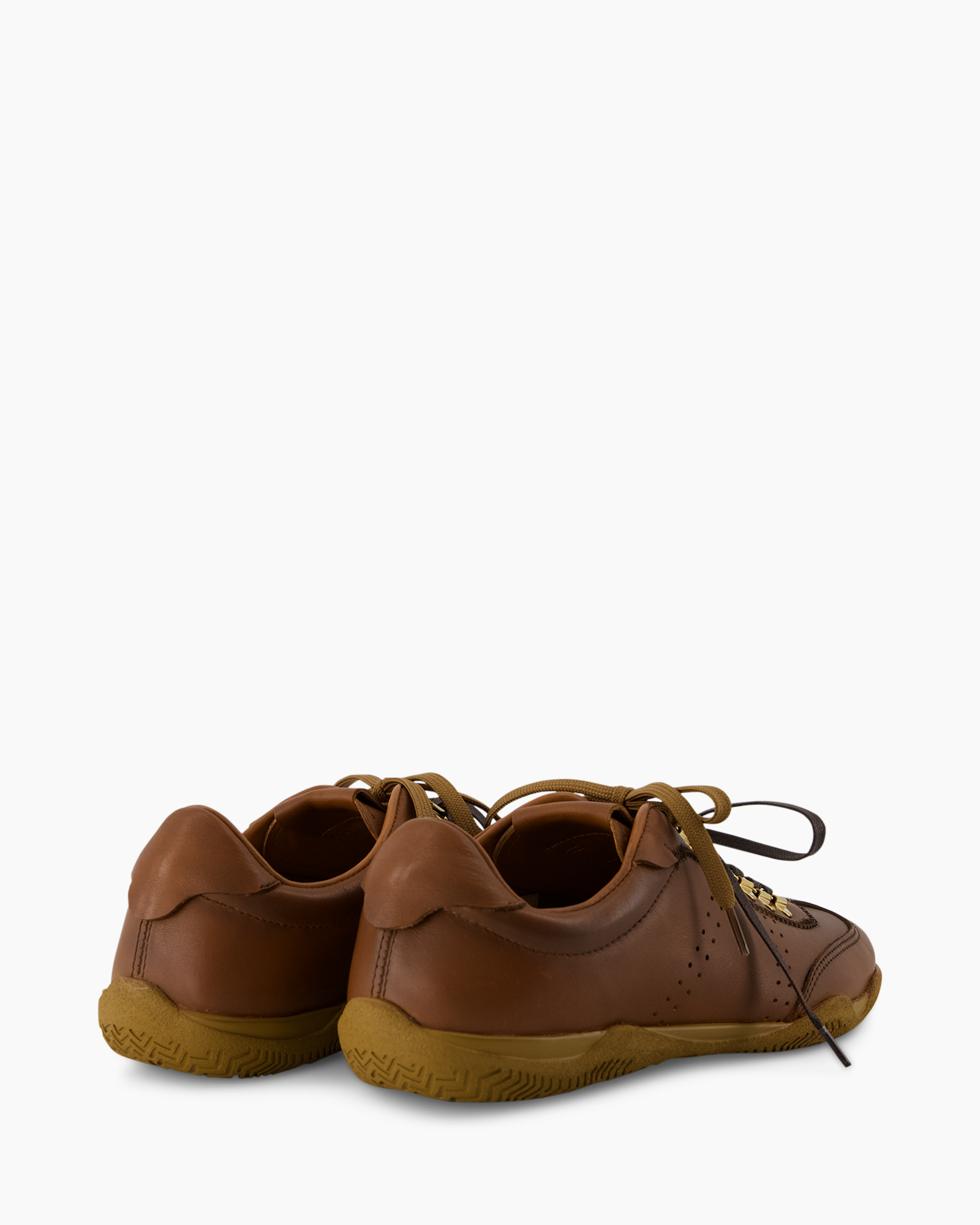 schoen, leer, bruin, veters, sneaker