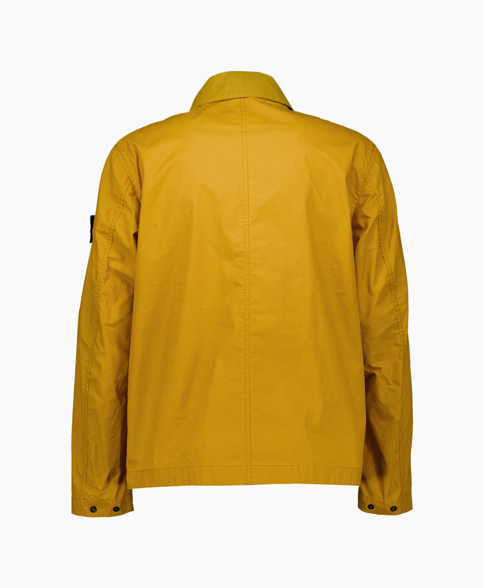 jacket, windbreaker, yellow, front pockets, button closure