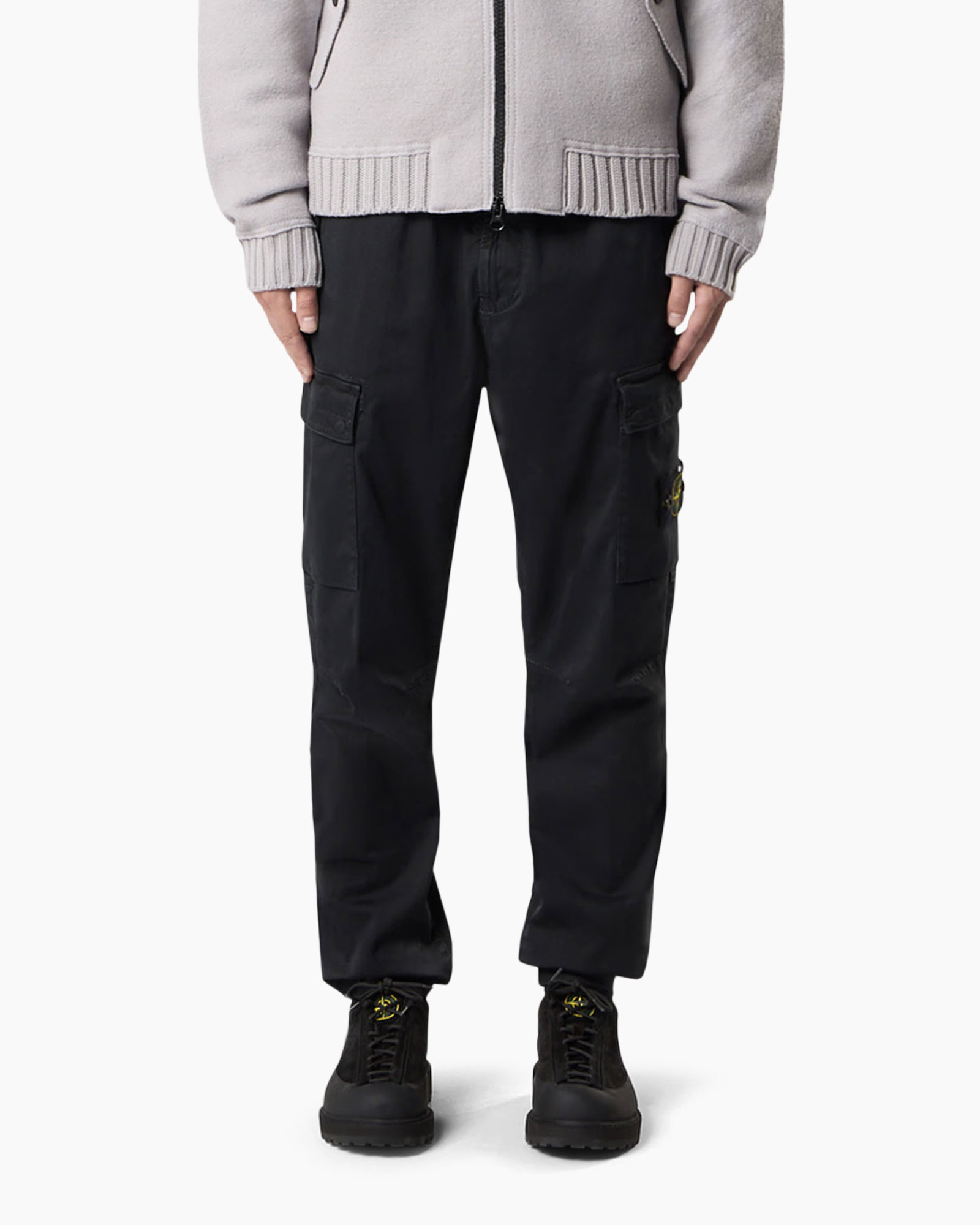 broek, cargo broek, zwart, ruime pasvorm, enkellengte