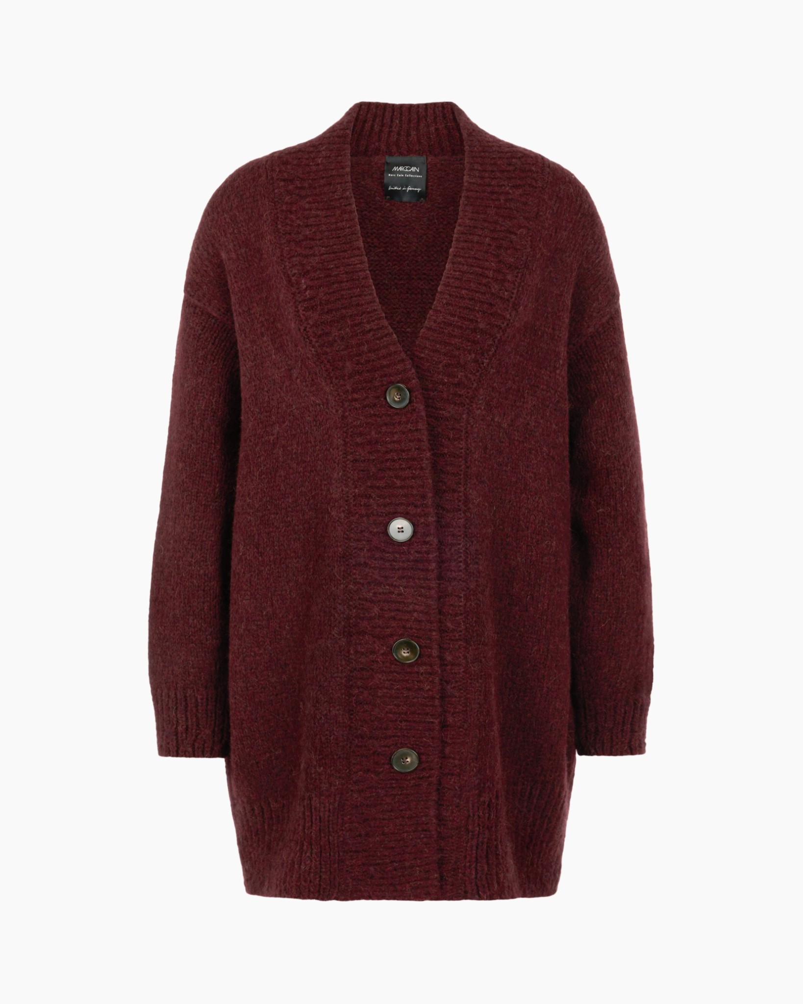 cardigan, lange cardigan, breipull, bordeaux, knopen cardigan