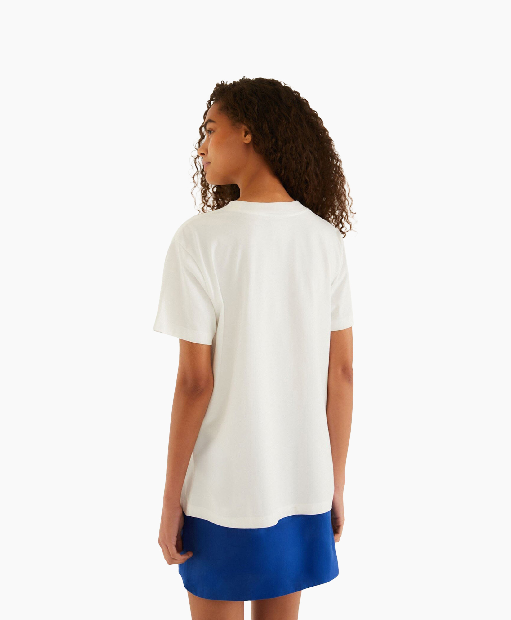 t-shirt, wit, zeesterren print, korte mouwen, vrouw