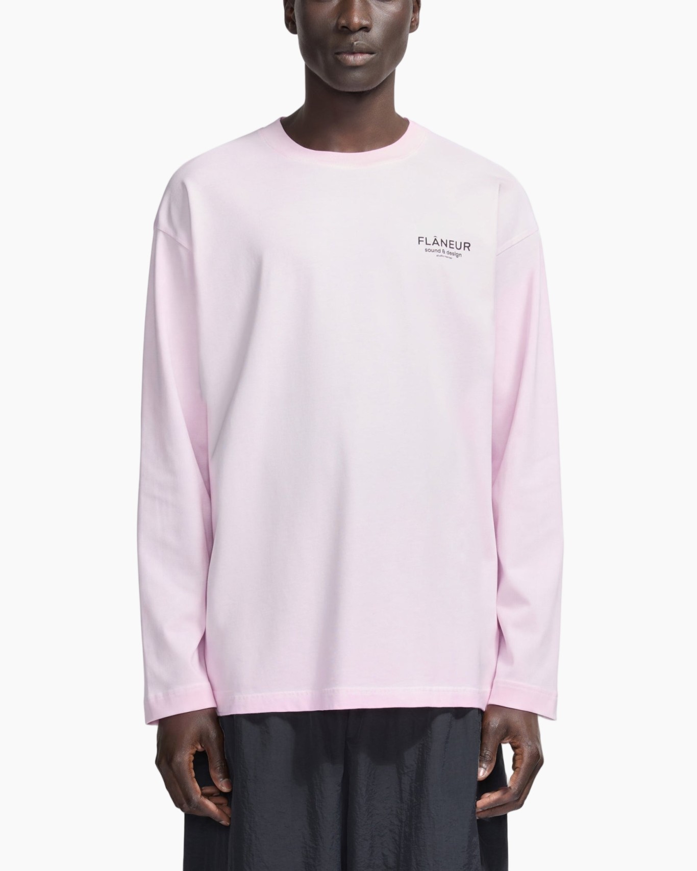Shirt met lange mouwen, Ronde hals, Lichtroze, Logo op borst
