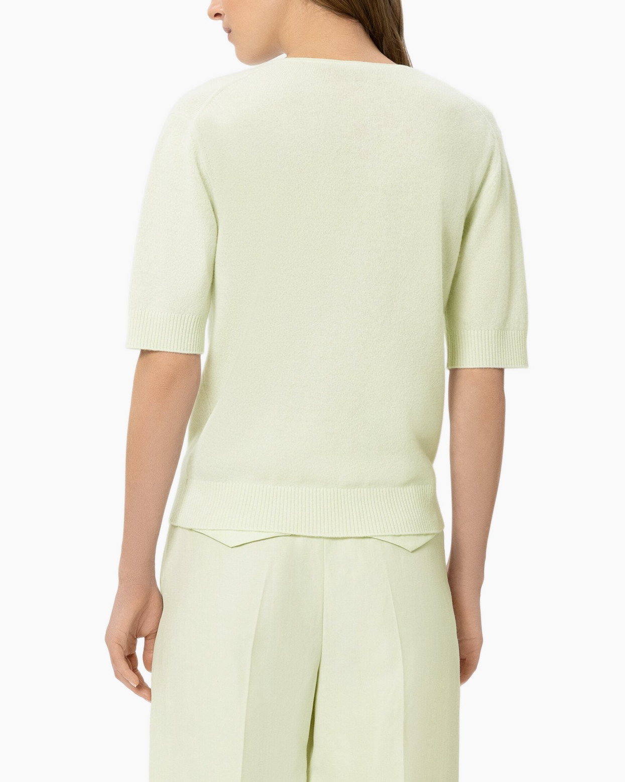 top, trui, korte mouwen, breiwerk, pastelgroen