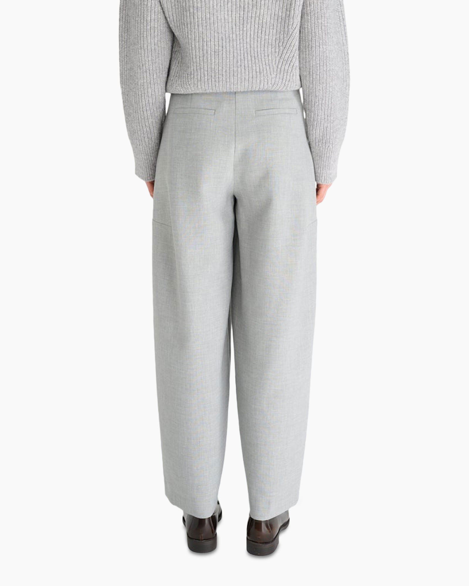 broek, broeken, grijs, wijdere pasvorm, slack