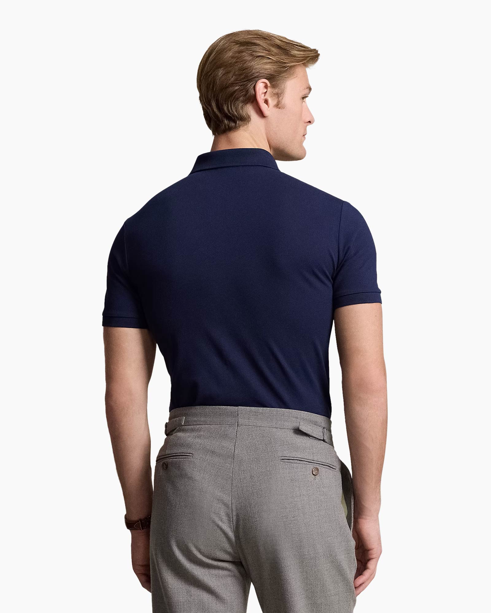 Polo Stretch Mesh Donker Blauw