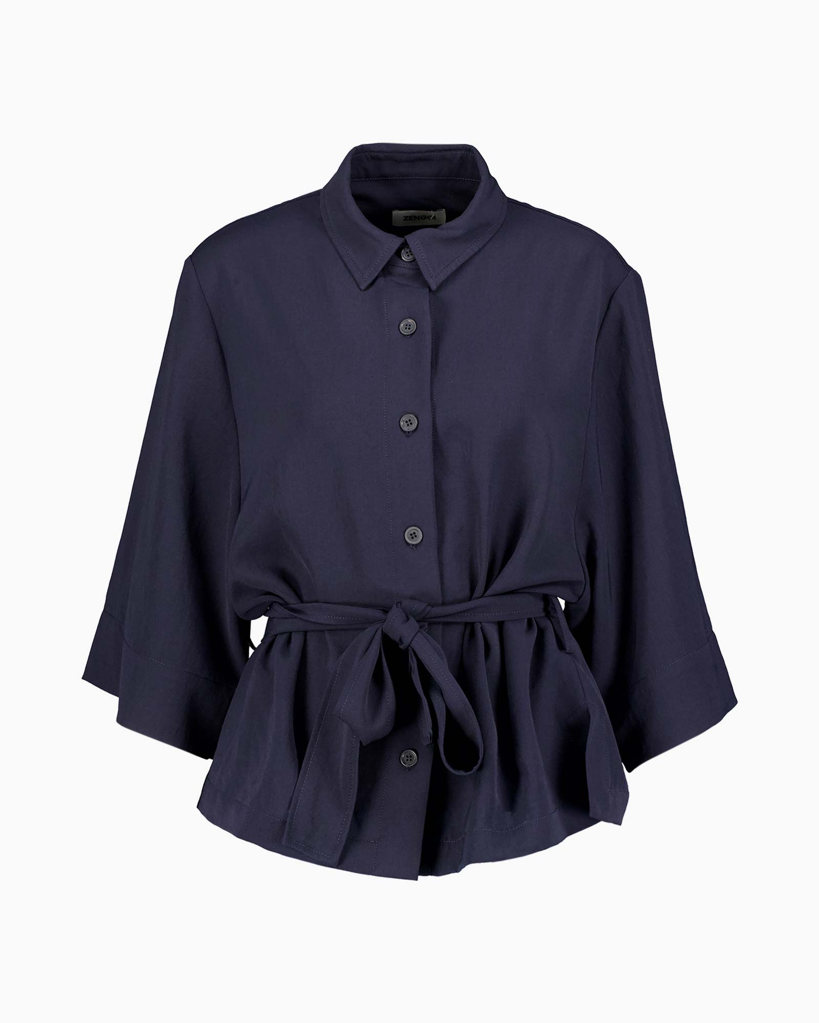 Blouse Japanese Crepe Donker Blauw