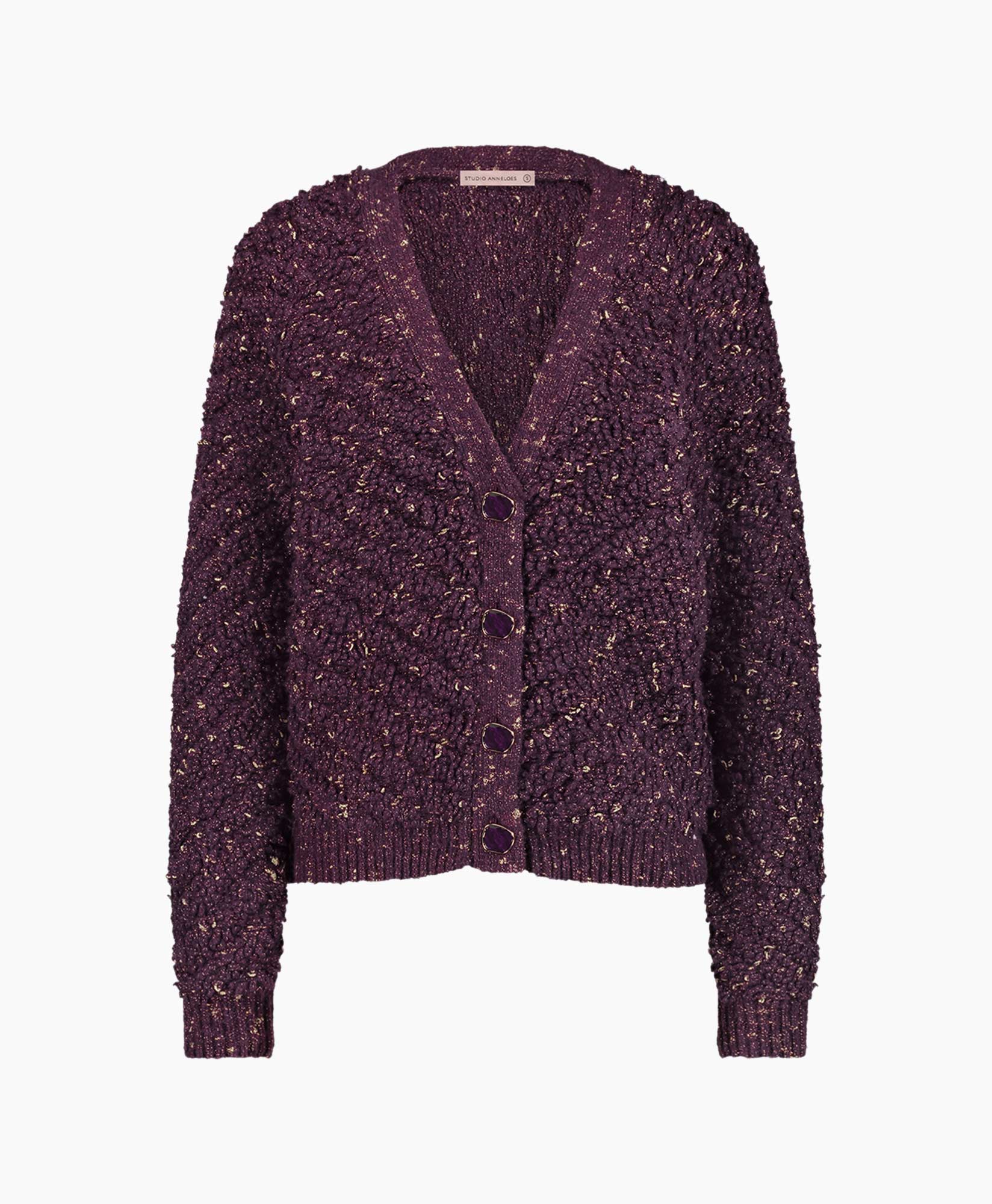 Pullover Iris Chunky Glitter Cardigan Paars
