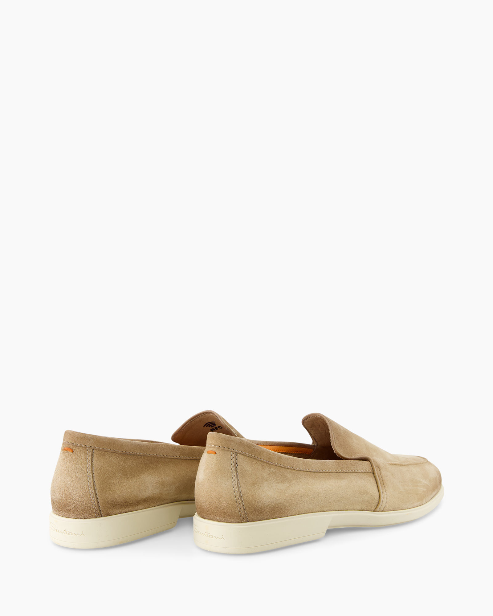 schoen, loafers, suede, beige, instap slipper