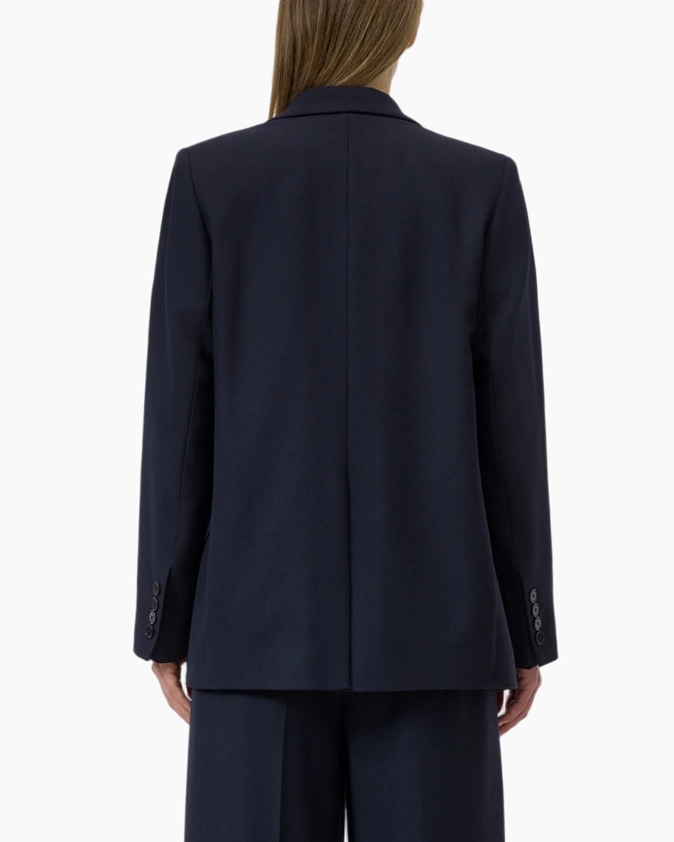 blazer, dubbel-breasted, donkerblauw, zak, kraag