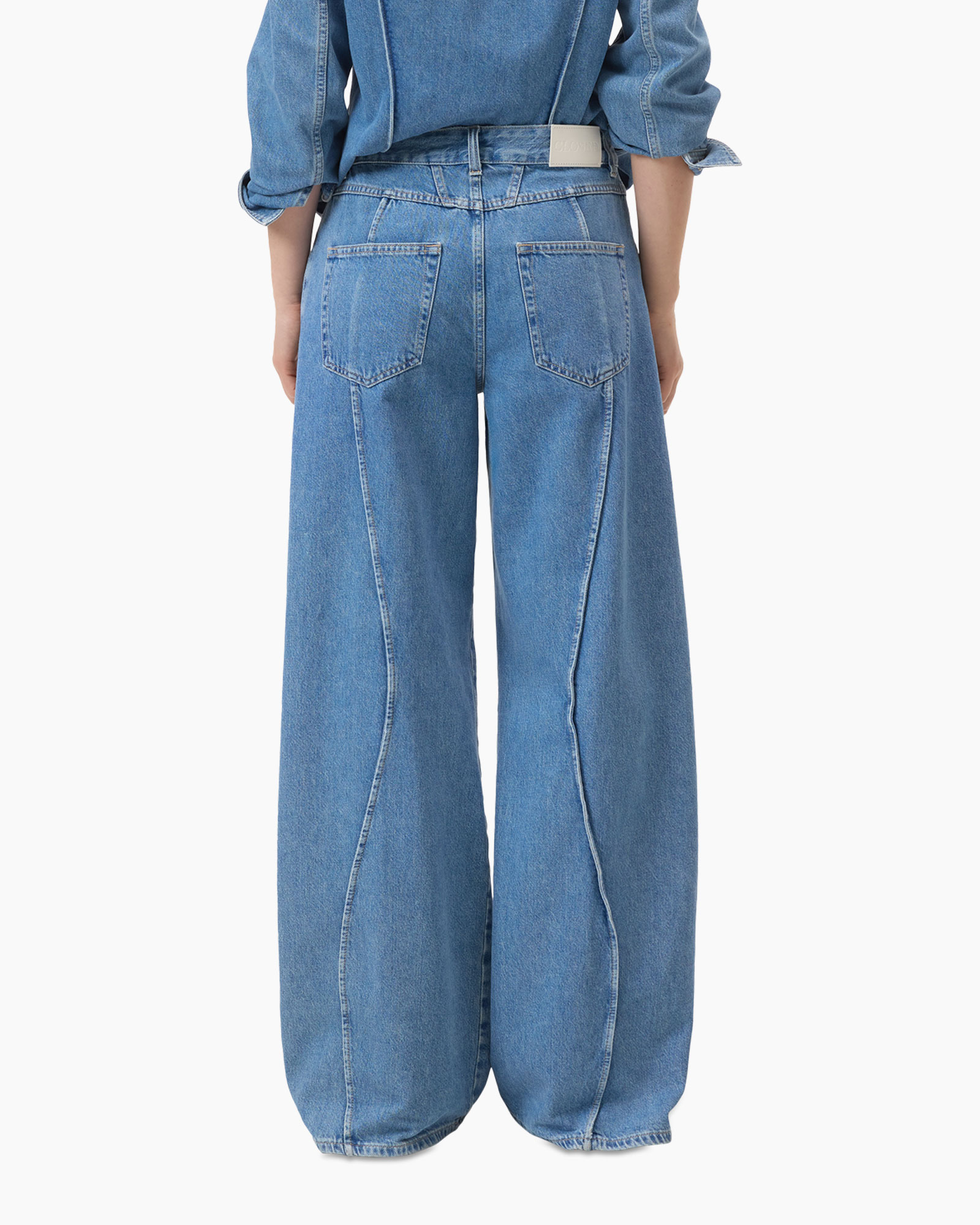 denim, spijkerbroek, wijdem, hoog taille, indigo