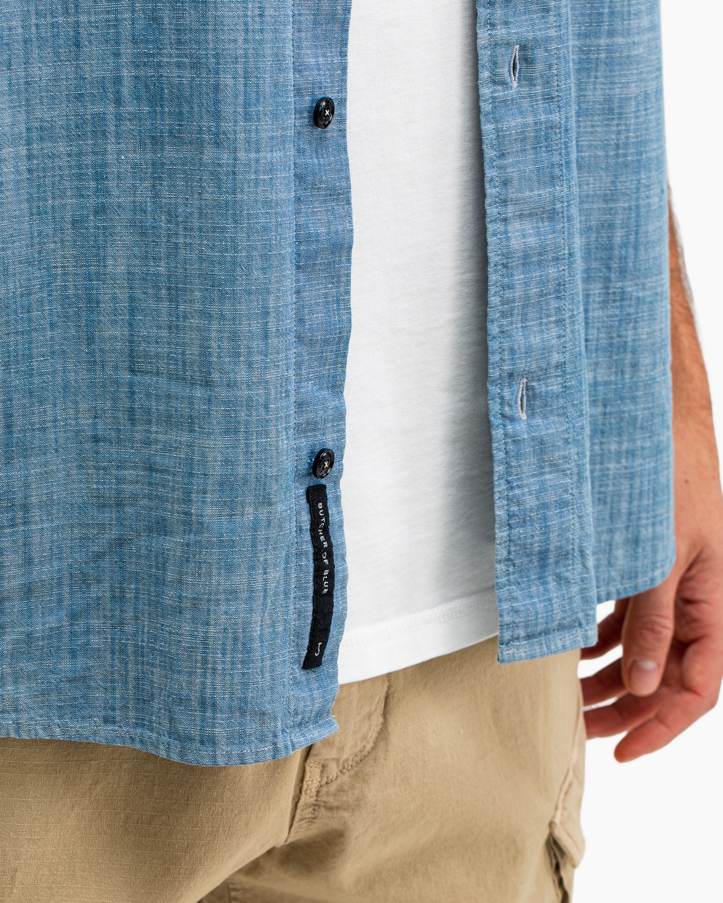 Overhemd Anthony Resort Chambray Shirt Ss Blauw Overhemd Anthony Resort Chambray Shirt Ss Blauw