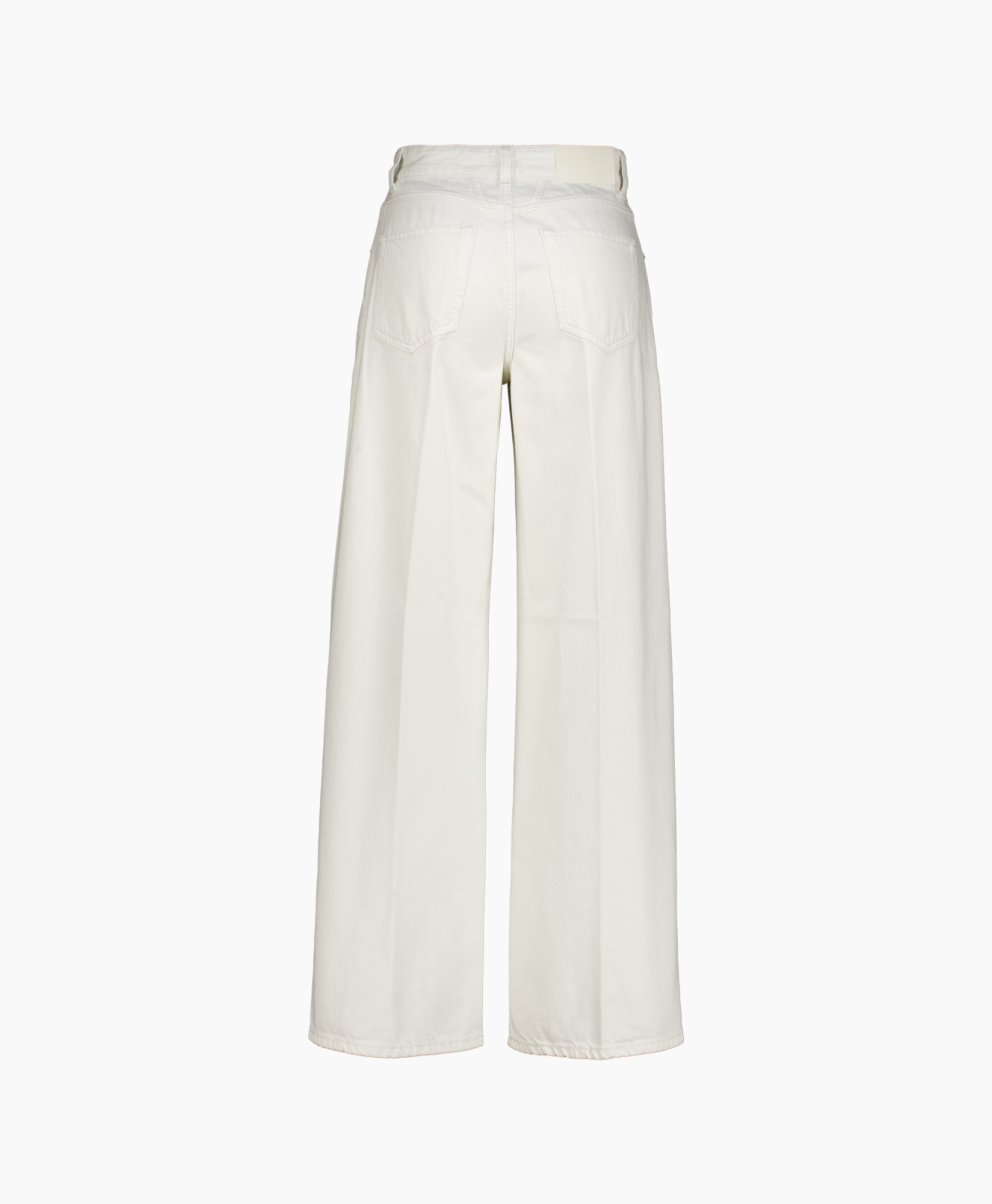 broek, broekpak, wijdere pijp, wit, achterzak