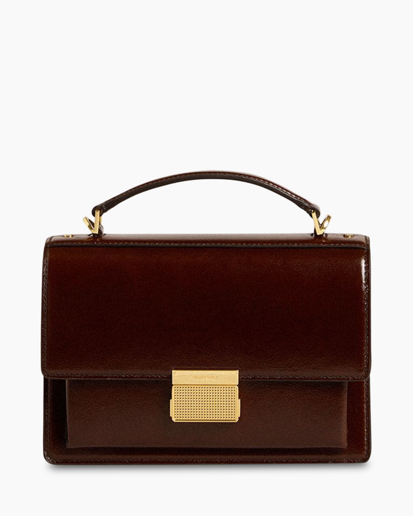 Crossbody Tas Venezia Shiny Wavt Leather Bruin