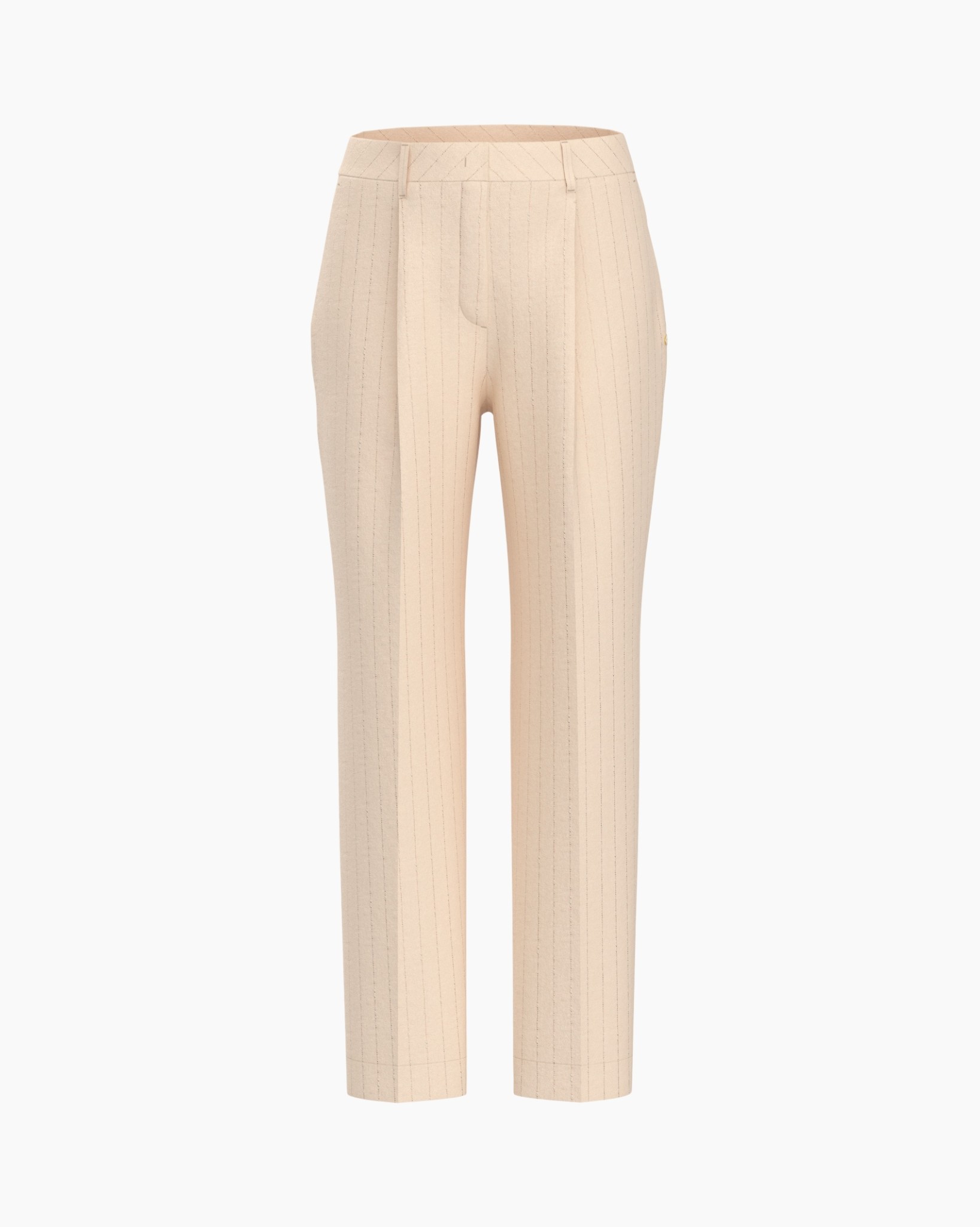 pinstripe, beige, broek, formeel, slim-fit