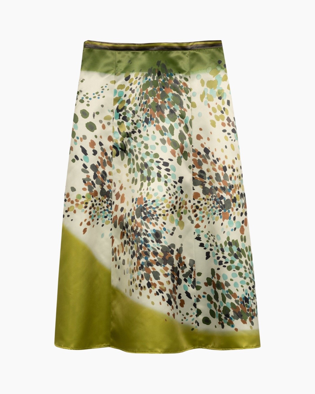 rok, zijde, patroon, multicolor, middellang