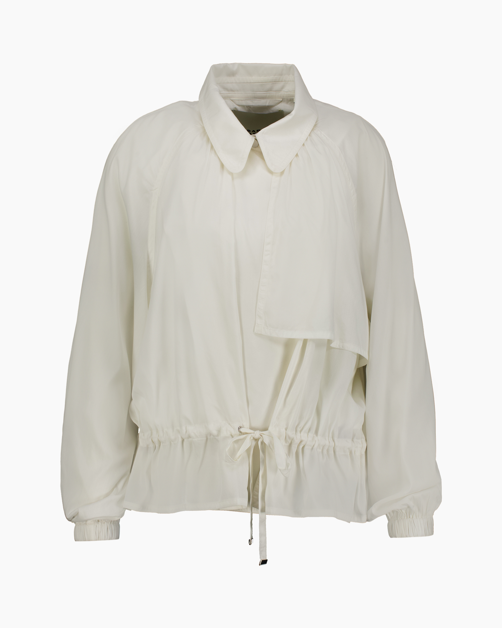 jacket, windbreaker, drawstring, collar, crepe