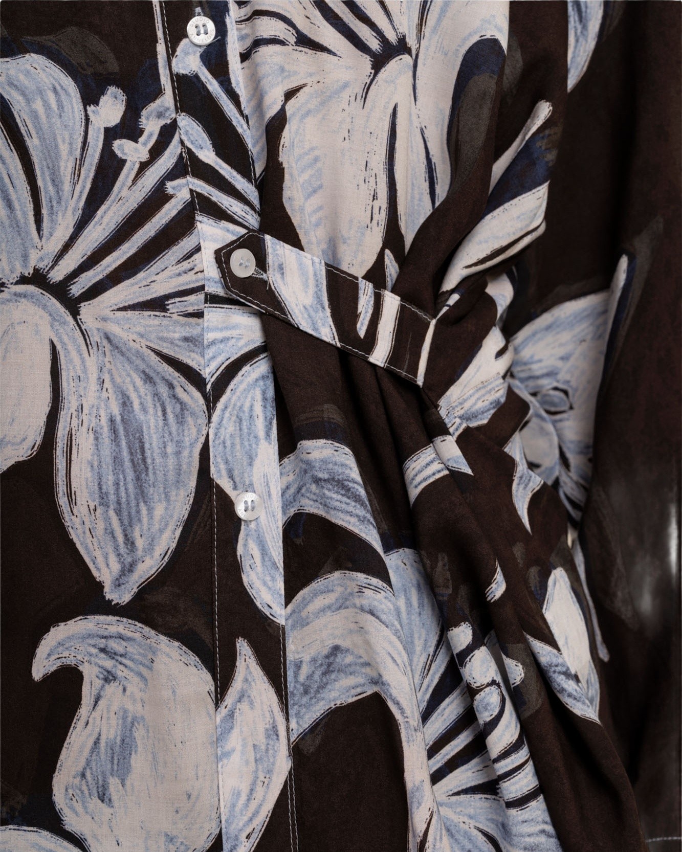 hemd, blouse, bloemenprint, patroon, knopen