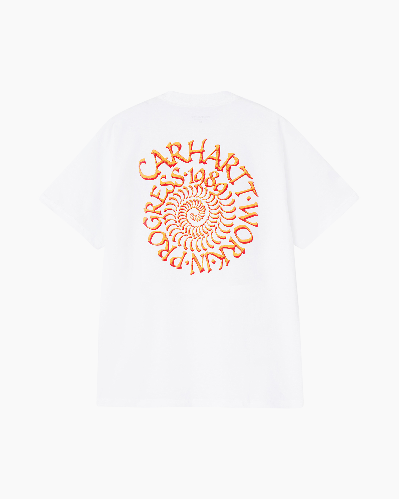 t-shirt, white, short sleeve, logo, circle graphic