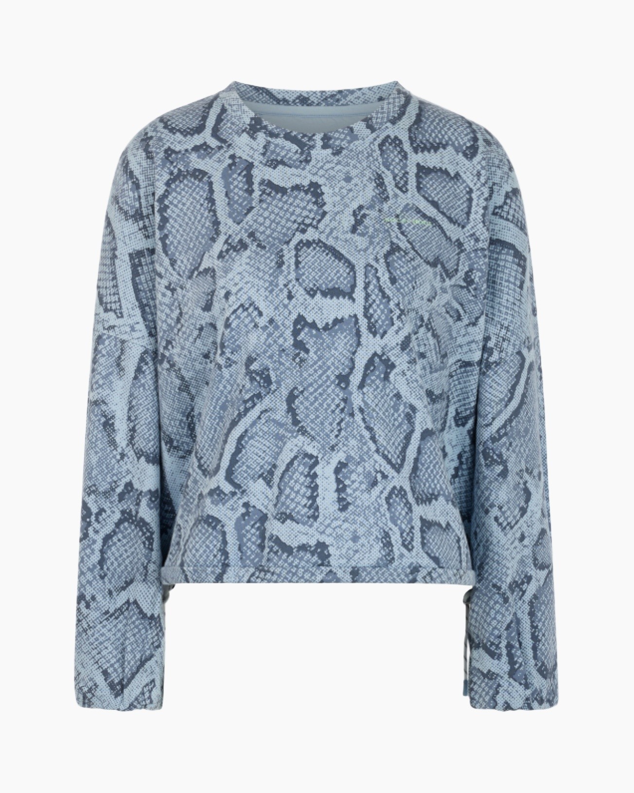 slangenprint, slangenhuid, printtrui, blauwe trui, lange mouwen