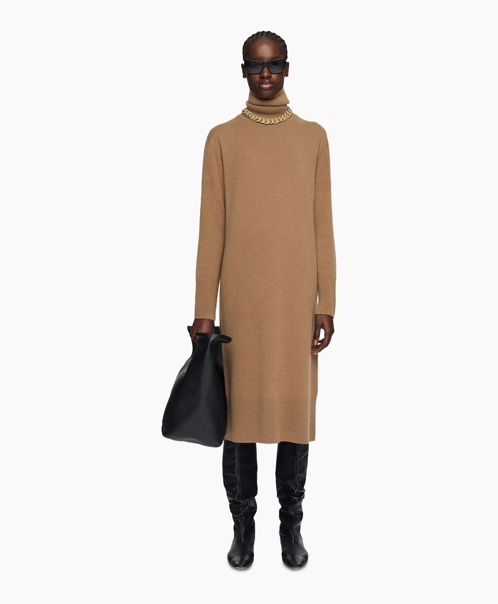 Midi Jurk Dress Light Pure Cashmere Bruin
