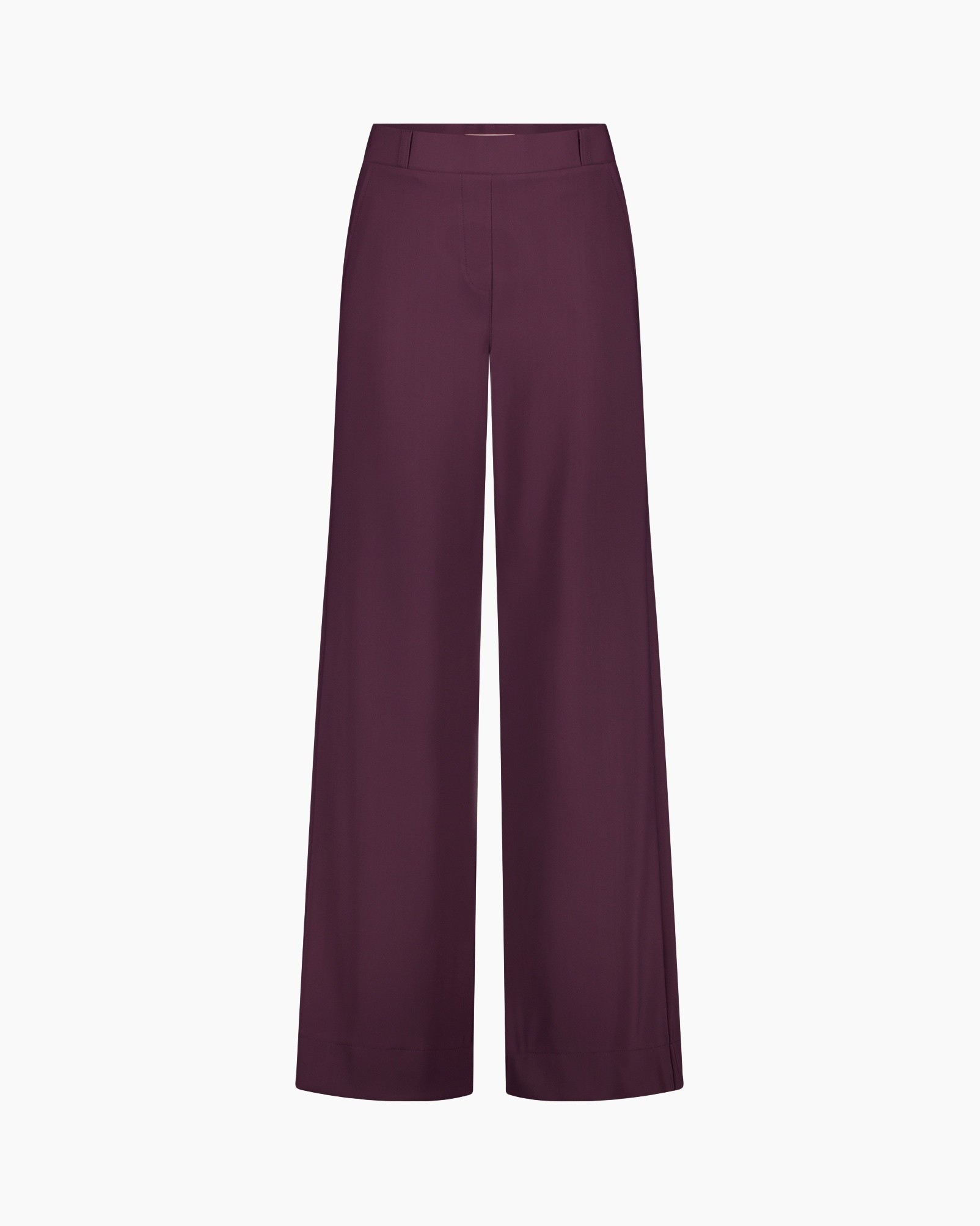 broek, broeken, wijdere broek, paars, lange pijp