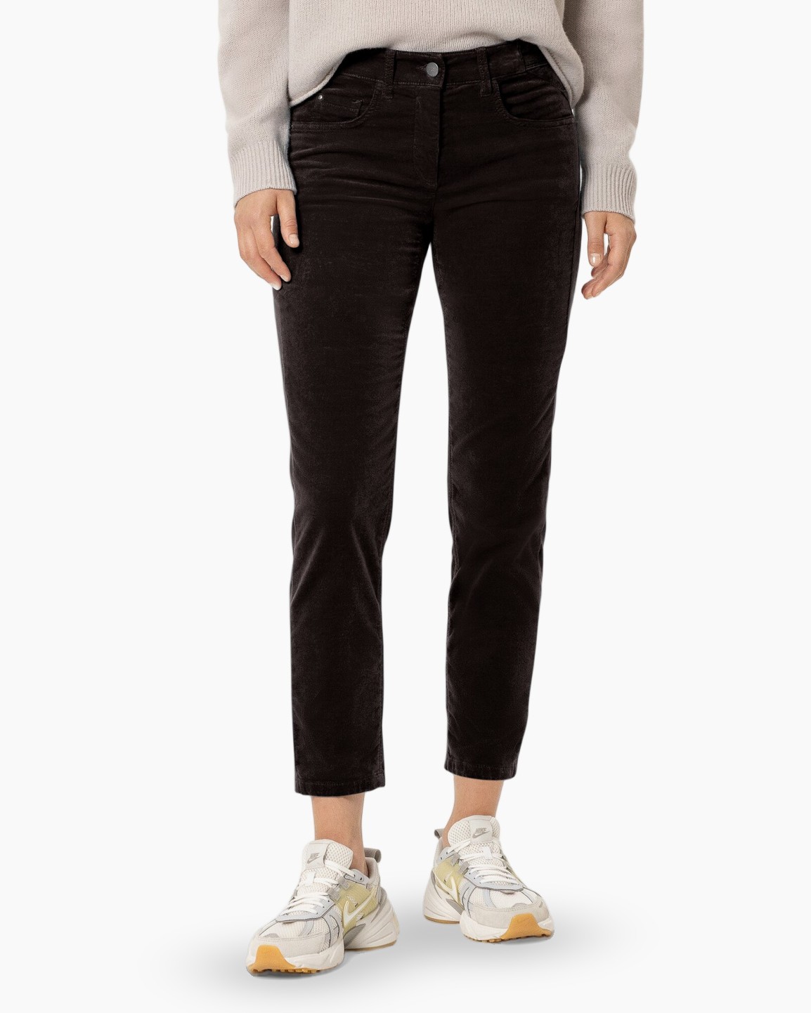 broeken, zwart, corduroy, slim-fit, enkellengte