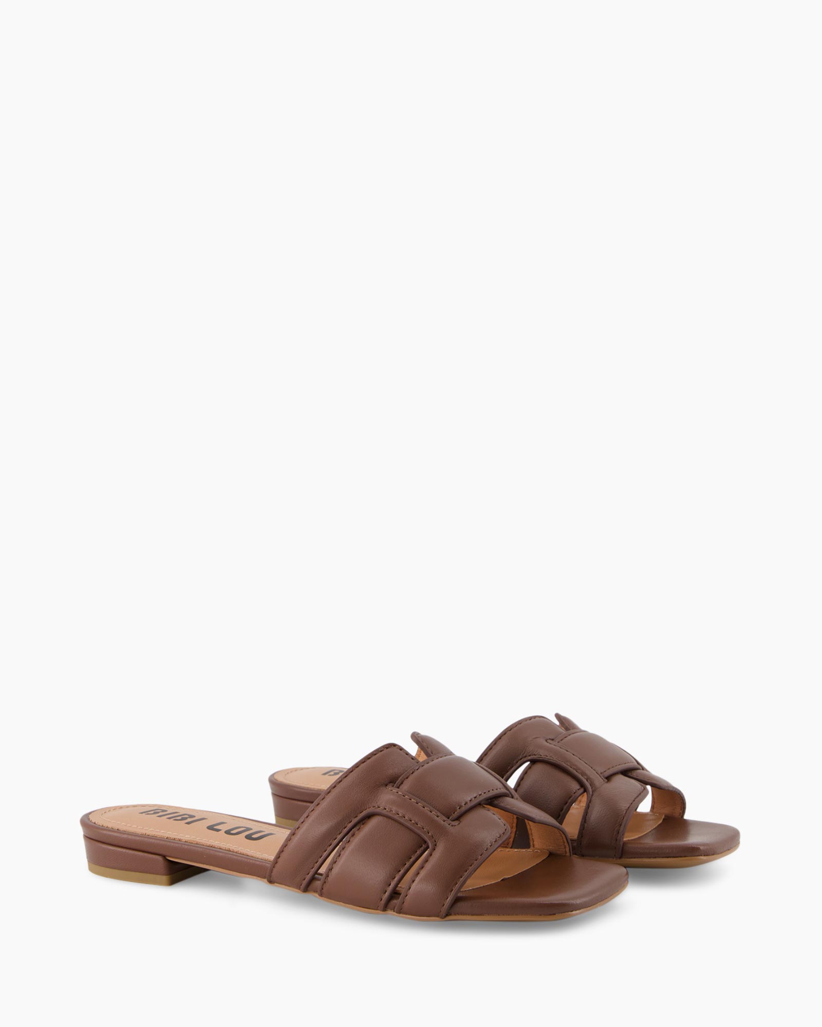 Sandaal Zonder Hak Kid Leather Bruin