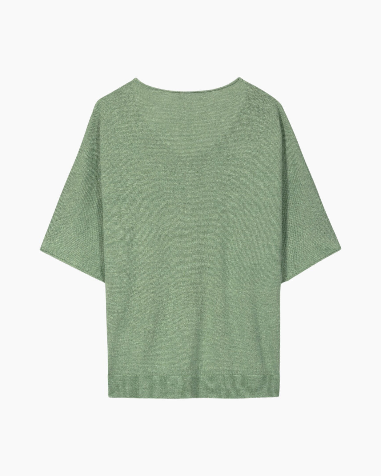 groen, top, breiwerk, korte-mouw, pullover