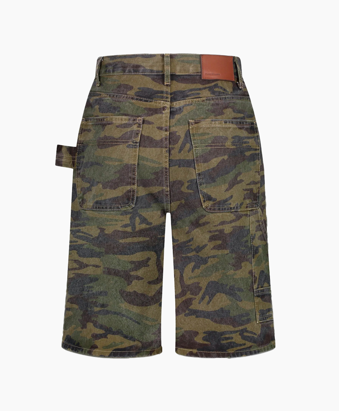 Flaneur Homme Jeans Carpentier Short Jeans Donker Groen
